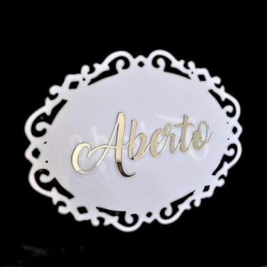 Imagem de Placa Aberto Fechado Em Acrílico Com Ventosa - Prime Laser , Branco Co