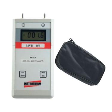 Imagem de Kit Mano Vacuômetro Digital Escala 199,99 A 199,99 Mmca Máximo Mínimo 