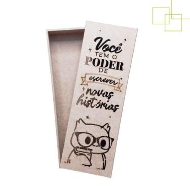 Imagem de Caixinha Para Professora Professor em MDF Decorada Presente 22x7x3 - E