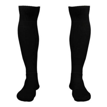 Imagem de Meião Futebol Esportivo Infantil 4 Fios Tamanho 28-32 - Atack, Preto