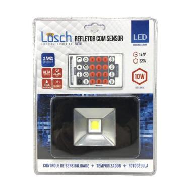 Imagem de Refletor de Led com Sensor de Presença 10W 6000K 127V - Losch - 39711