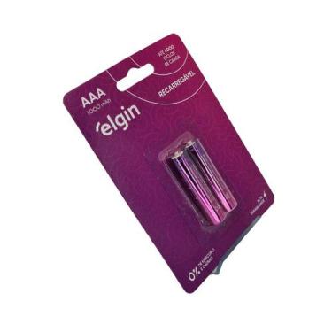 Imagem de Pilha Recarregável AAA 1000mAH Elgin pacote com 2 pilhas