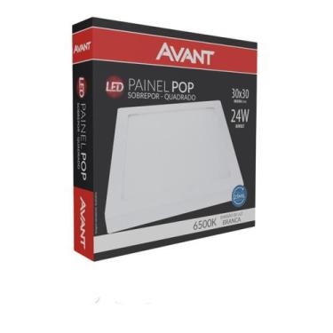 Imagem de Kit 08 Plafon Sobrepor Quadrado Led 24W Painel Bivolt 30X30 - Avant