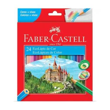 Imagem de Lápis de Cor 24 Cores Sextavado Faber Castell Escolar - Faber-Castell