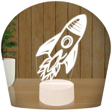 Imagem de Luminária Led 3d  Foguete Espaço Abajur Presente Criativo Decoração - 