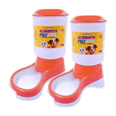 Imagem de Combo 2 Comedouro Automático Alimenta Pet One - Coral - Mypetone