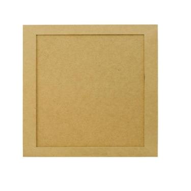 Imagem de Kit 5 Quadro Quadrado com Moldura e Fundo Fixo 30x30 Mdf Madeira - ATA