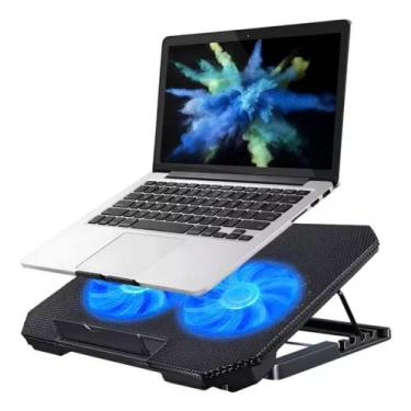 Imagem de Base Notebook Cooler Ajustável Cor Do Led Azul Ventilação Silenciosa -