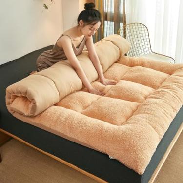 Imagem de KUGGKKTP Futon Colchão tatami tapete de dormir colchão dobrável colchão japonês dobrável colchão de acampamento portátil antiderrapante e respirável solteiro casal queen para acampamento sofá