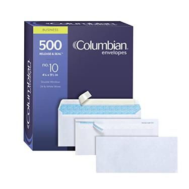 Imagem de Envelopes Columbian #10, SimplySafe inviolável, película de segurança, tira de puxar, fechar a película e selar, branco, 10 x 23 cm, 500/caixa (COL180)