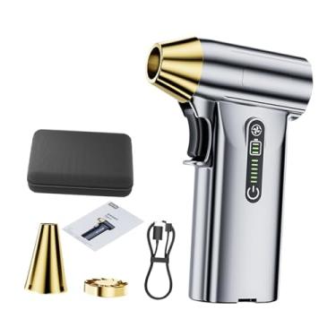 Imagem de Generic Ventilador portátil Mini ventilador de turbina para limpeza e secagem de pó, soprador de ar potente para limpeza de teclado, carro, viagem, Prata