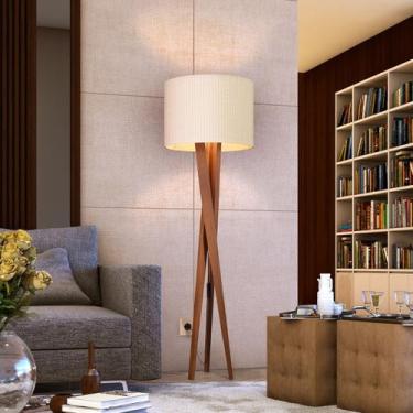 Imagem de Luminária Abajur Tripé De Chão Paris Retrô Moderna Bivolt - Mobigu, Be