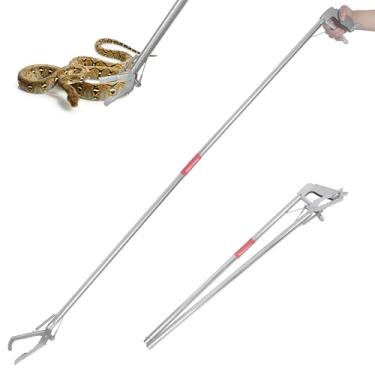Imagem de XINGTS Ferramenta de captura de cobra de 152 cm, apanhador de cobra dobrável, pinça de cobra, ferramentas de manuseio de cobras, pegadores de cobra para cascavéis, gancho multifuncional, pinça, mastro