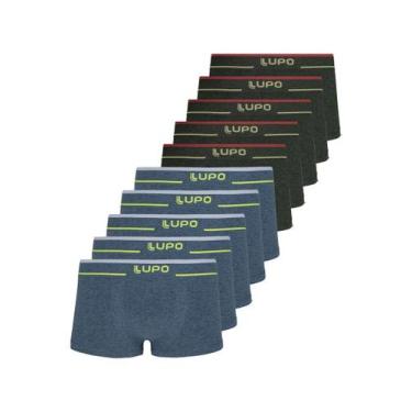 Imagem de Kit com 10 Cuecas Sunga Lupo 526-001 Colorido, Azul, G