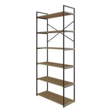 Imagem de Estante Alta C/06 Prateleiras 185x80x33cm Yon - Metalig, Vermont Oak/E