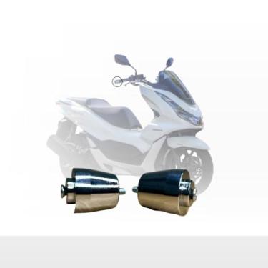 Imagem de Peso Pezinho De Guidao De Moto Pcx 150 Titan 160 Cromado Par - MK FAST
