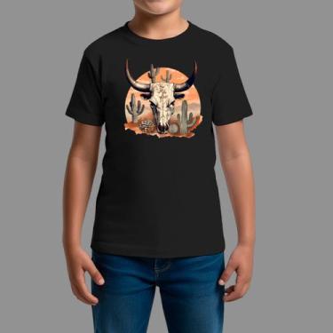 Imagem de Camisetas infanto juvenil Básica Casual Gola Redonda Cabeça Boi - RodL