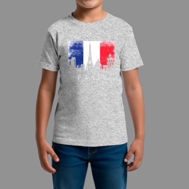 Imagem de Camiseta Infatil Streetwear Básica Casual Estilosa Gola Redonda Paris 