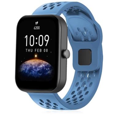 Imagem de Strisinho Pulseiras respiráveis compatíveis com Amazfit GTS/GTS 2/GTS 2 mini/GTS 2e/GTS 3/GTS 4 mini/GTS 4,20 mm pulseira esportiva macia para Amazfit Bip/Bip U/Bip U Pro/Bip 3/Bip 3 Pro