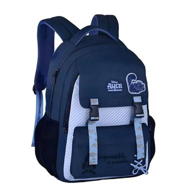 Imagem de Mochila De Costas Escolar Alice No Pais Das Maravilhas Azul