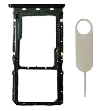Imagem de Suporte para bandeja de cartão SIM único de substituição para cartão micro SD para Motorola Moto G Power 2023 5G XT2311 Incl pino ejetor de cartão (preto)