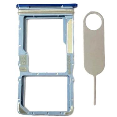 Imagem de Suporte para bandeja de cartão SIM único de substituição para cartão micro SD para Motorola Moto G Power 2022 XT2165 incluindo pino ejetor de cartão (azul gelo)