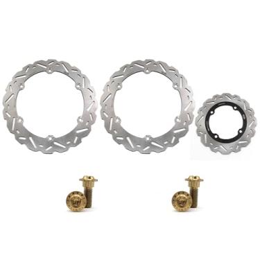 Imagem de Discos de freio dianteiros traseiros rotores com parafusos de montagem para Honda CB650F CBR650F ABS 2014-2018, peças de acessórios de reposição de motocicleta