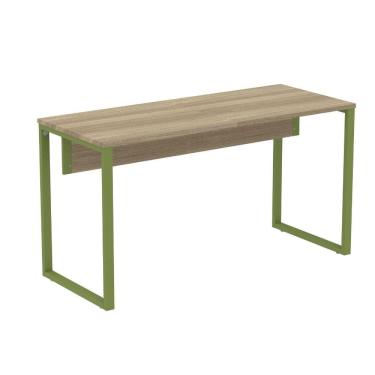 Imagem de Mesa Escritório P25 TUB Pandin 150 cm (Larg) x 70 cm (Prof) Tampo MDP Noce Pé Aço Tubular Verde