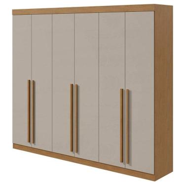 Imagem de Guarda Roupa Casal Bertha 6 Portas Amêndoa Clean Off White - Lopas