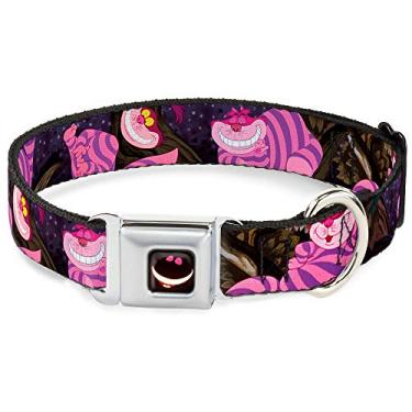 Imagem de Buckle-Down Coleira para cães com fivela de cinto de segurança – poses de árvore de gato de Cheshire – 2,5 cm de largura – serve para pescoço de 22,8 a 38,1 cm – Pequena
