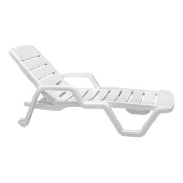 Imagem de Espreguicadeira Branco Plastico 3 Posicoes 28x71x194 Cm - Tramontina