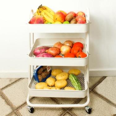 Imagem de Carrinho Multiuso com 3 prateleiras ( Fruteira / Organizador ) com rod
