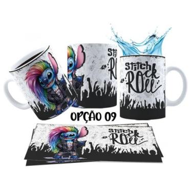 Imagem de Caneca 325ml Stitch Angel Rock Roll Motoclub Motoqueiro - LARANJA E MI
