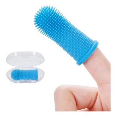 Imagem de Escova De Dente 360 Pet Silicone Cuidado Bucal Com Estojo - Alwy