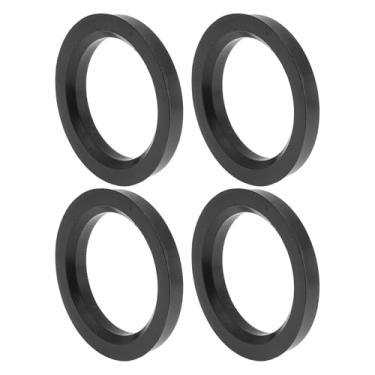 Imagem de INFINAUTO Anéis centralizados de cubo de roda de carro de 76,1 mm a 56,6 mm rodas de policarbonato preto eixo central amortecedor Hubrings 4 peças
