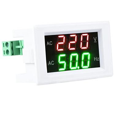 Imagem de Gerador Dual Display LED Digital AC Voltímetro Frequency Meter Testing Tool para Monitoramento de Sistemas Elétricos (Branco)