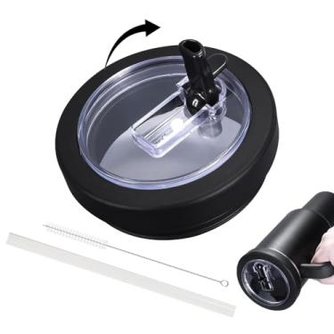 Imagem de Tampa de substituição para copo Stanley de 30/567.0 g com canudo de silicone macio, à prova de vazamento, tampa à prova de derramamento para copo Stanley, capa de substituição com canudo flip