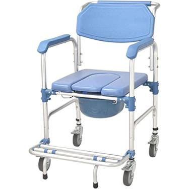 Imagem de Cadeira de cabeceira, chuveiro 4 em 1, cadeira de rodas, cadeira de rodas, vaso sanitário com braços para idosos e deficientes
