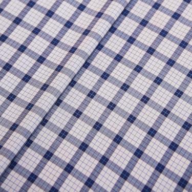 Imagem de The Yard, tecido de tecido clássico xadrez de algodão tingido e acetato de seda, adequado para vestidos da moda, camisas, saias, acolchoado e artesanato (5 jardas, grade azul e branca)