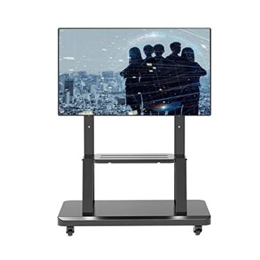 Imagem de Suporte universal de TV para TVs de tela plana de 32 a 75 polegadas, suporte de canto de carrinho de TV ajustável em altura com prateleira, para escritório/salas de aula, cenário bonito
