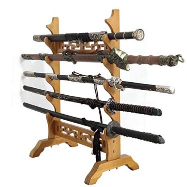 Imagem de Suporte de espada prateleira de exibição de espadas, suporte para espadas e katanas | prateleira de exibição vertical para espadas de 5 a 12 andares, cabide para espadas, suporte para espadas de