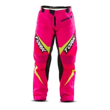 Imagem de Calça Motocross Enduro Trilha Off Road Pro Tork Insane X, Rosa, Amarel
