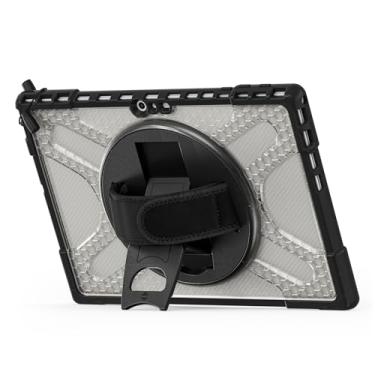 Imagem de BRAECNstock Capa para Microsoft Surface Pro 7+ Plus/7/6/5/4 de 12,3 polegadas, capa protetora robusta com alça de mão e suporte de rotação de 360°, suporte para lápis, compatível com teclado tipo capa