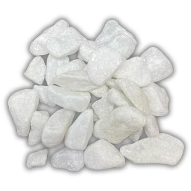 Imagem de 20kg Pedras Brancas Dolomita Jardim Vasos Seixo Branco Tam.2