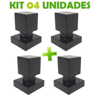 Imagem de Kit 04 Acabamento Quadrado ABS Para Registro 1/2, 3/4 Padrão Deca Pret