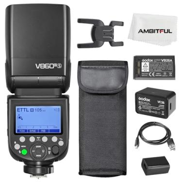 Imagem de Godox Flash de câmera V860III-S TTL 2.4G GN60 HSS com luz de modelagem ajustável de 10 velocidades, interruptor de uma tecla TTL+2600 mA, bateria de lítio de recuperação extremamente rápida Speedlite
