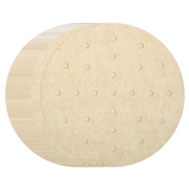 Imagem de HARFINGTON 100 peças de forros de fritadeira a ar, forros redondos de bambu com furos, folhas de papel pergaminho perfurado antiaderente, papel vaporizador descartável para fritadeiras a ar, cesta de