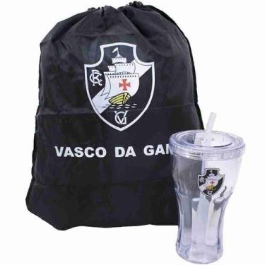 Imagem de Copo Com Canudo 550ml E Mochila Tipo Saco - Vasco da Gama - Mileno