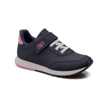 Imagem de Tênis Infantil Menina Klin Walk Kids Marinho E Rosa Doce, 29, Azul, Ma