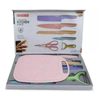 Imagem de Super Kit 7 Peças Jogo Facas Profissional Cozinha Faqueiro - Sweet Hom